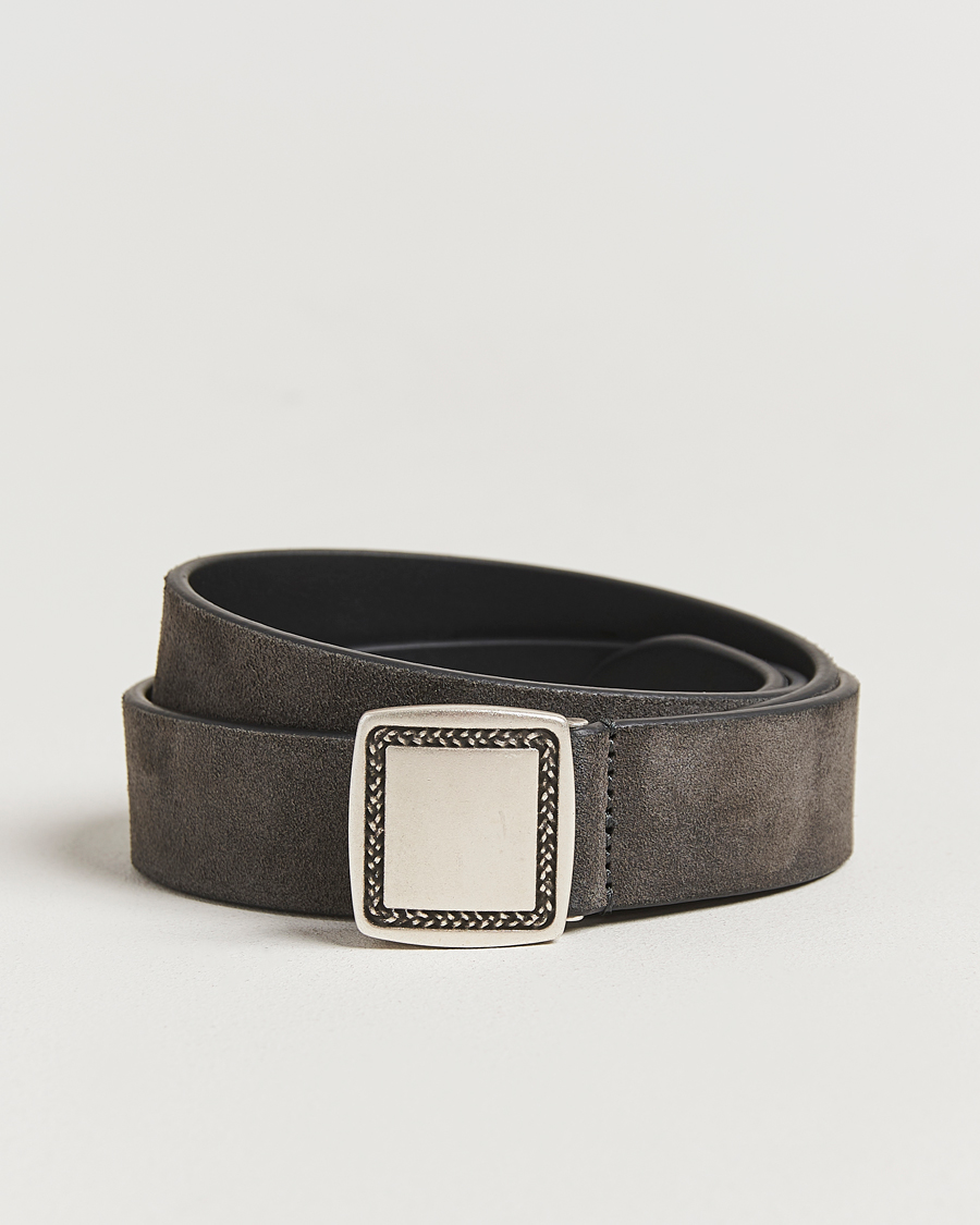 Herre | Bælter | Anderson's | Suede Buckle Belt 3cm Grey