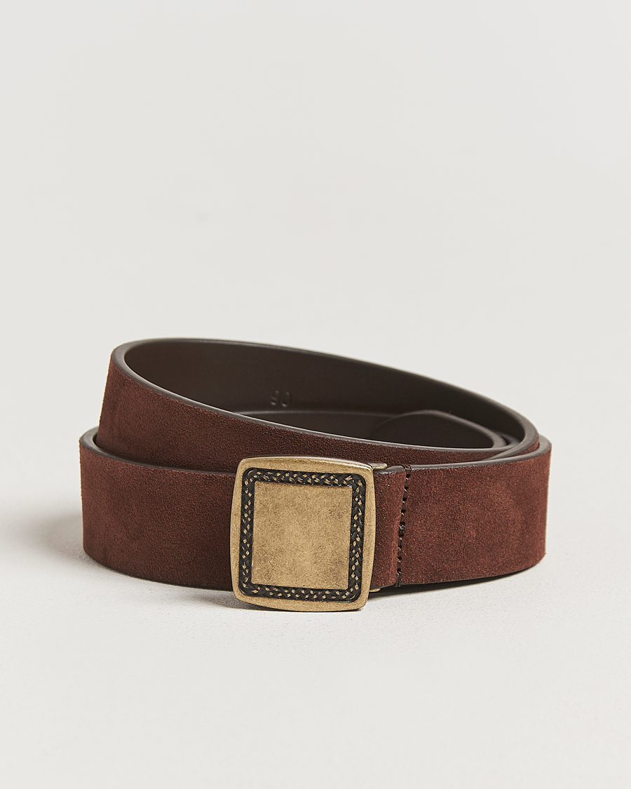 Herre | Bælter | Anderson's | Suede Buckle Belt 3cm Dark Brown