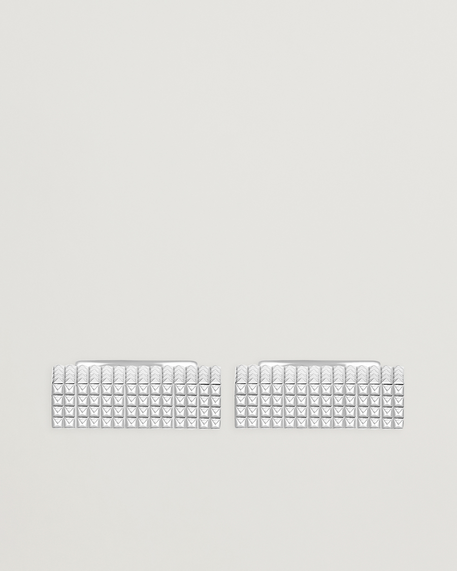 Herre | Manchetknapper | S.T. Dupont | Cufflink Rectangle Diamond Head Silver