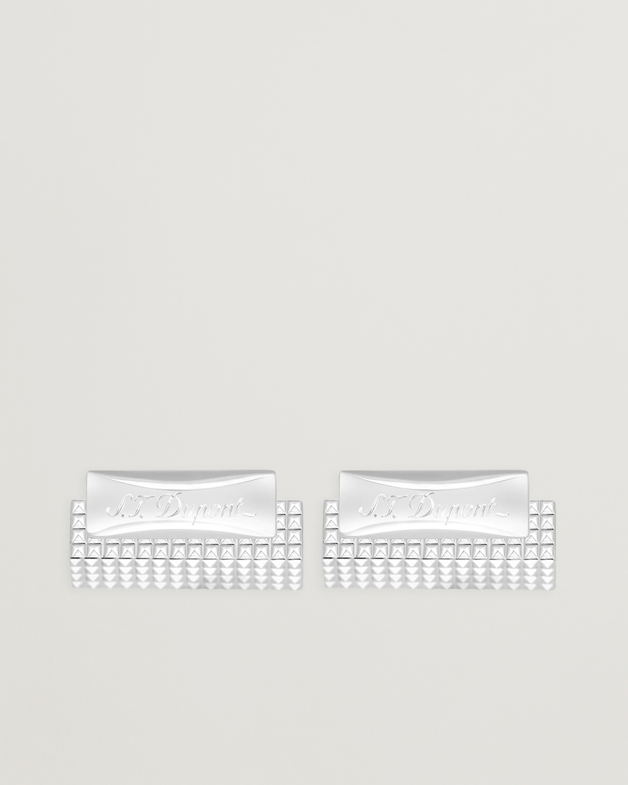 Herre | Manchetknapper | S.T. Dupont | Cufflink Rectangle Diamond Head Silver