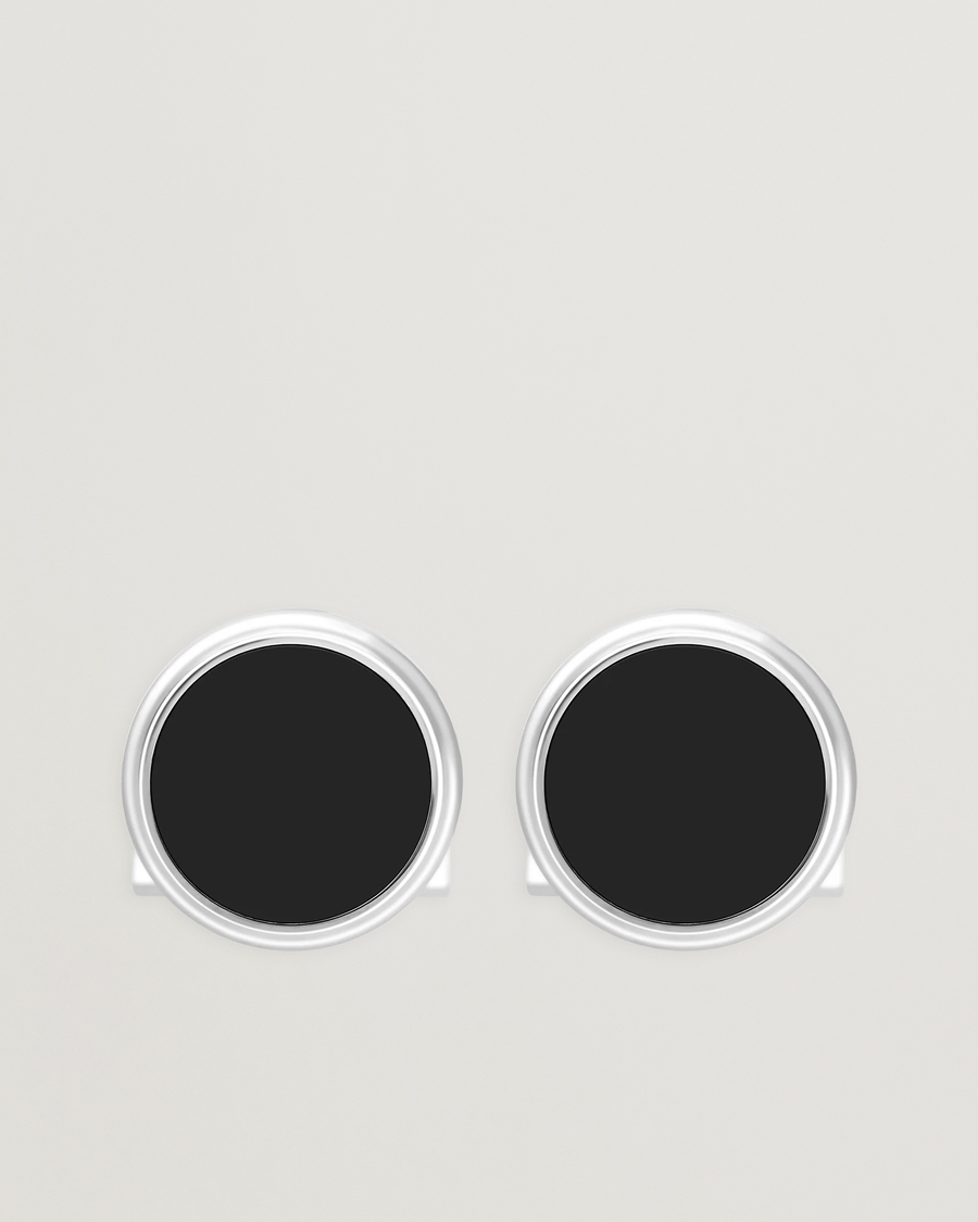 Herre | Manchetknapper | S.T. Dupont | Cufflink Round Black/Pall Silver