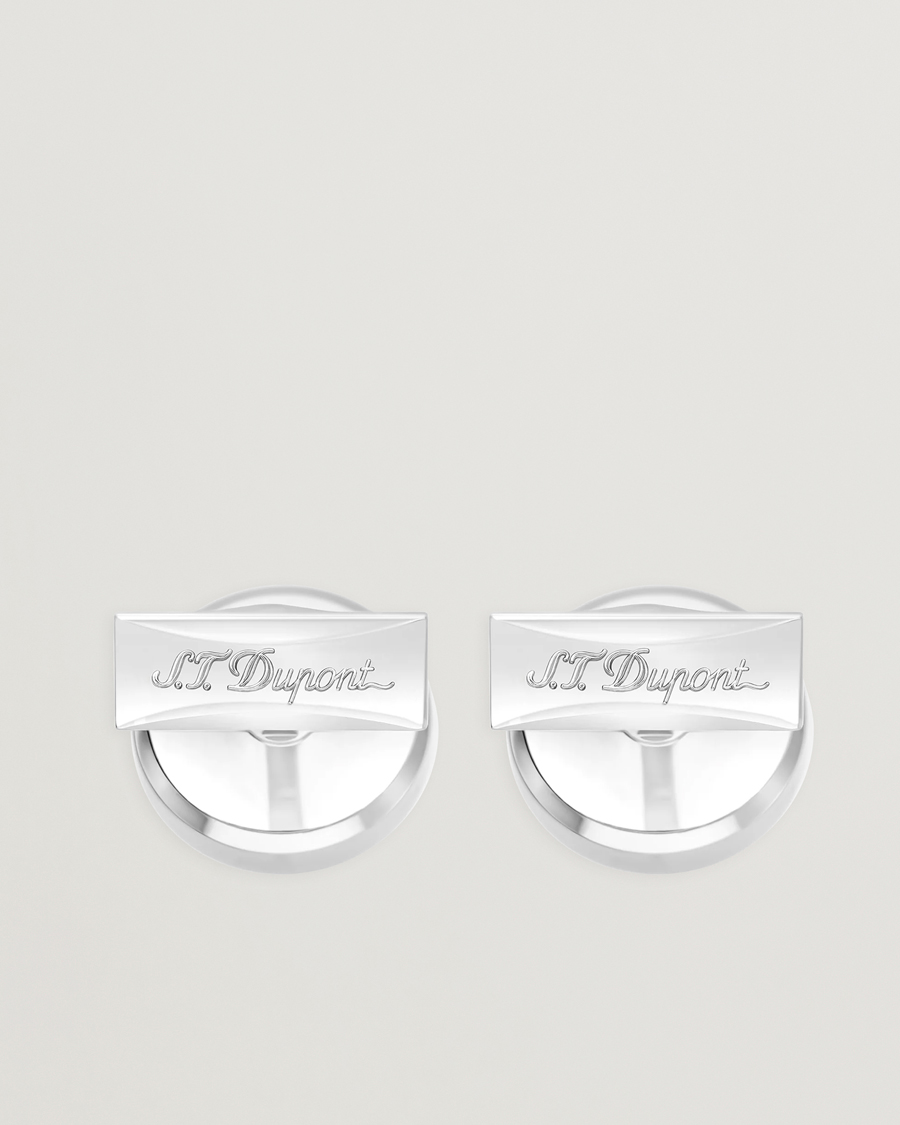 Herre | Manchetknapper | S.T. Dupont | Cufflink Round Black/Pall Silver