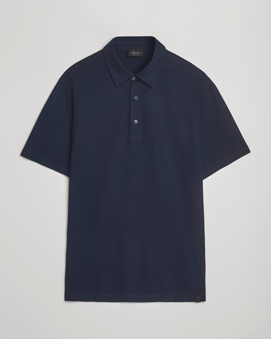 Herre | Polotrøjer | Brioni | Short Sleeve Polo Piquet Navy
