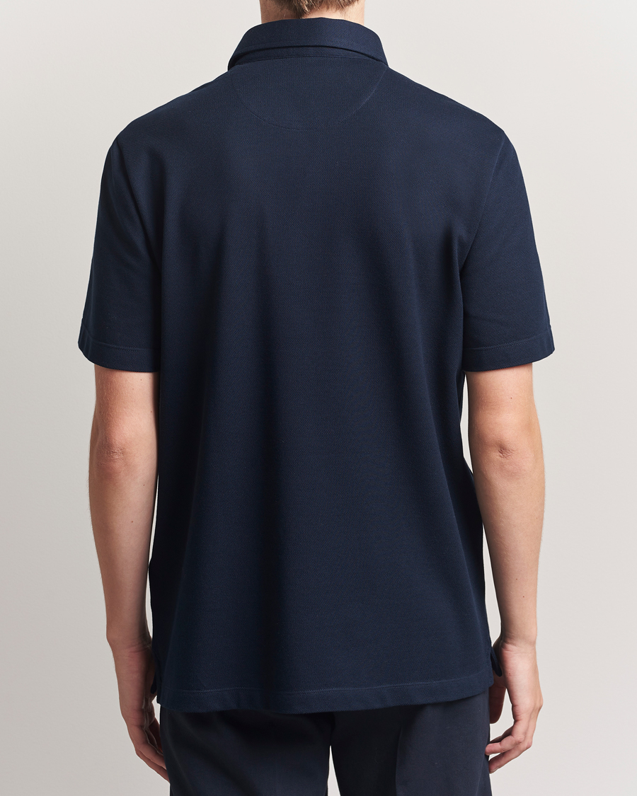 Herre | Polotrøjer | Brioni | Short Sleeve Polo Piquet Navy