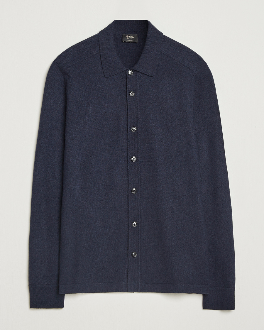 Herre | Trøjer | Brioni | Cashmere Shirt Cardigan Navy