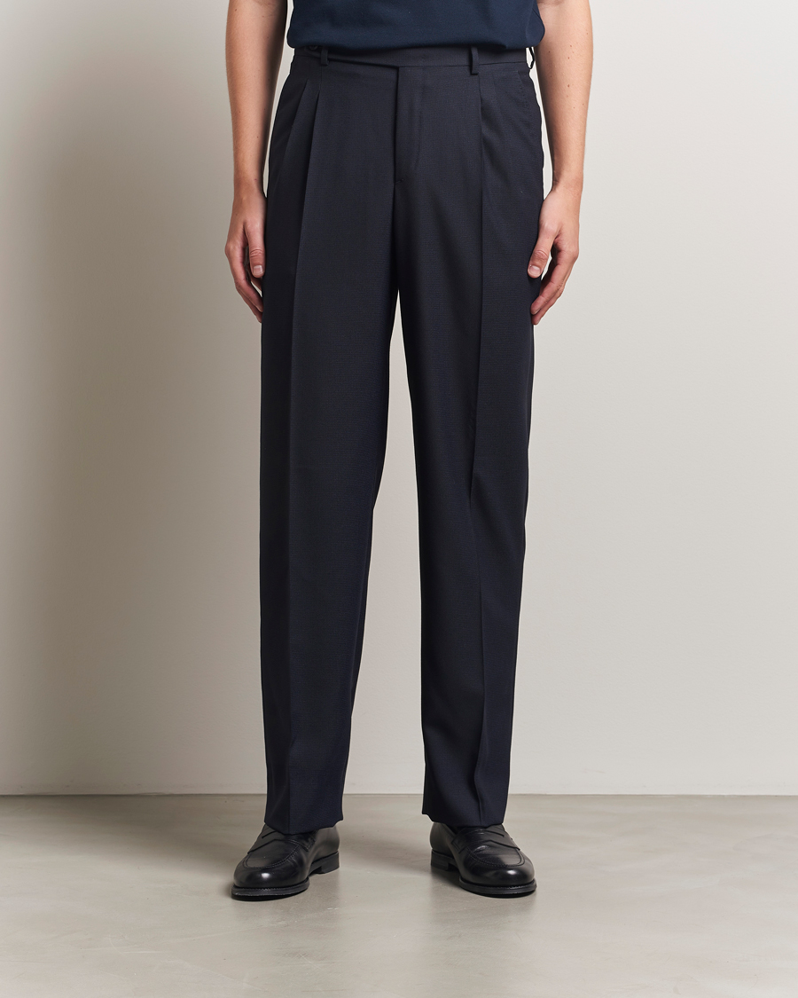 Herre | Bukser | Brioni | Capri Wool Trousers Navy