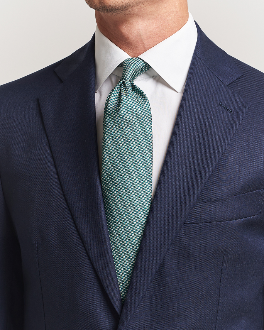 Herre | Slips | Brioni | Printed Silk Tie Green