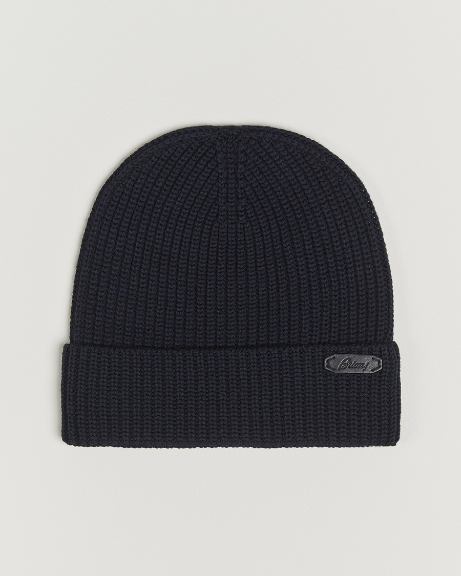 Herre | Huer | Brioni | Rib Wool Beanie Navy