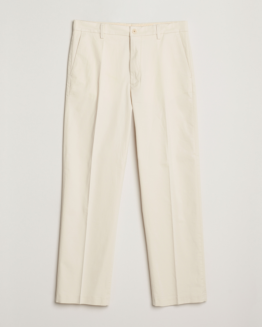 Herre | Bukser | NN07 | Paw Relaxed Fit Pleated Chinos Ivory