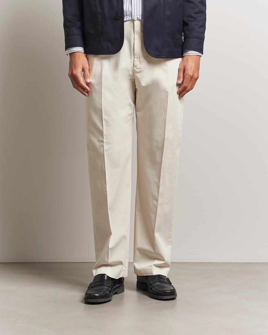 Herre | Bukser | NN07 | Paw Relaxed Fit Pleated Chinos Ivory