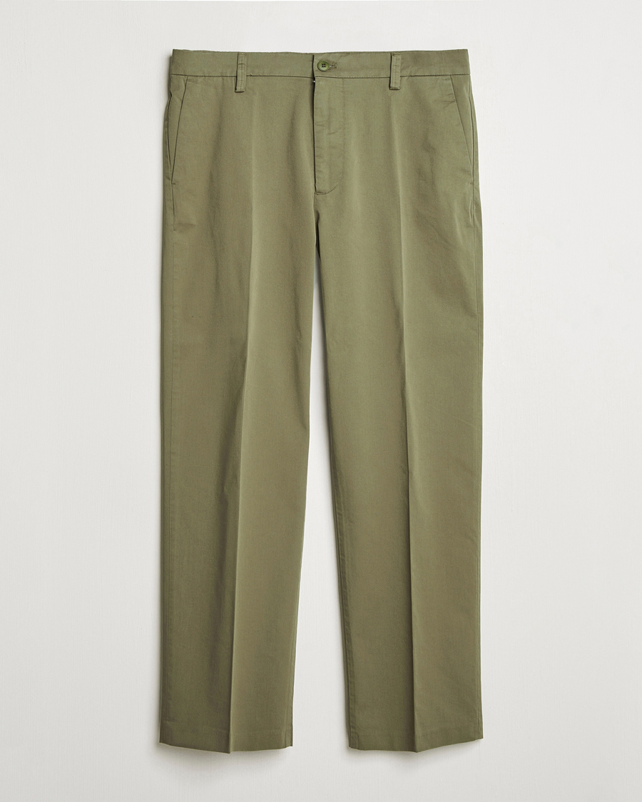 Herre | Bukser | NN07 | Paw Cotton/Lyocell Pleated Trousers Capers Green