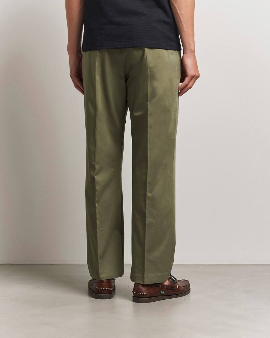 Herre | Bukser | NN07 | Paw Cotton/Lyocell Pleated Trousers Capers Green