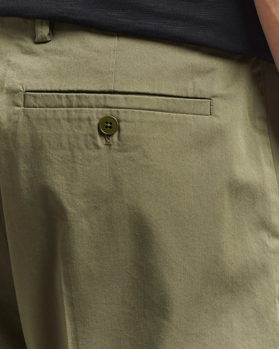 Herre | Bukser | NN07 | Paw Cotton/Lyocell Pleated Trousers Capers Green