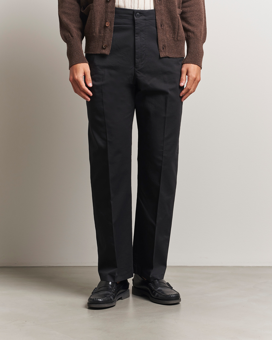 Herre | Bukser | NN07 | Paw Cotton/Lyocell Pleated Trousers Black