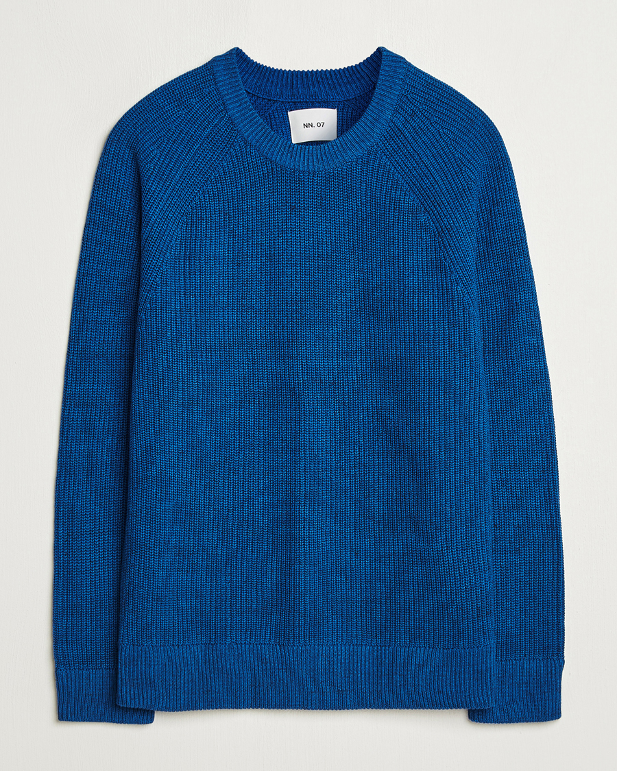 Herre | Trøjer | NN07 | Jacobo Cotton Knitted Sweater Blue Quartz