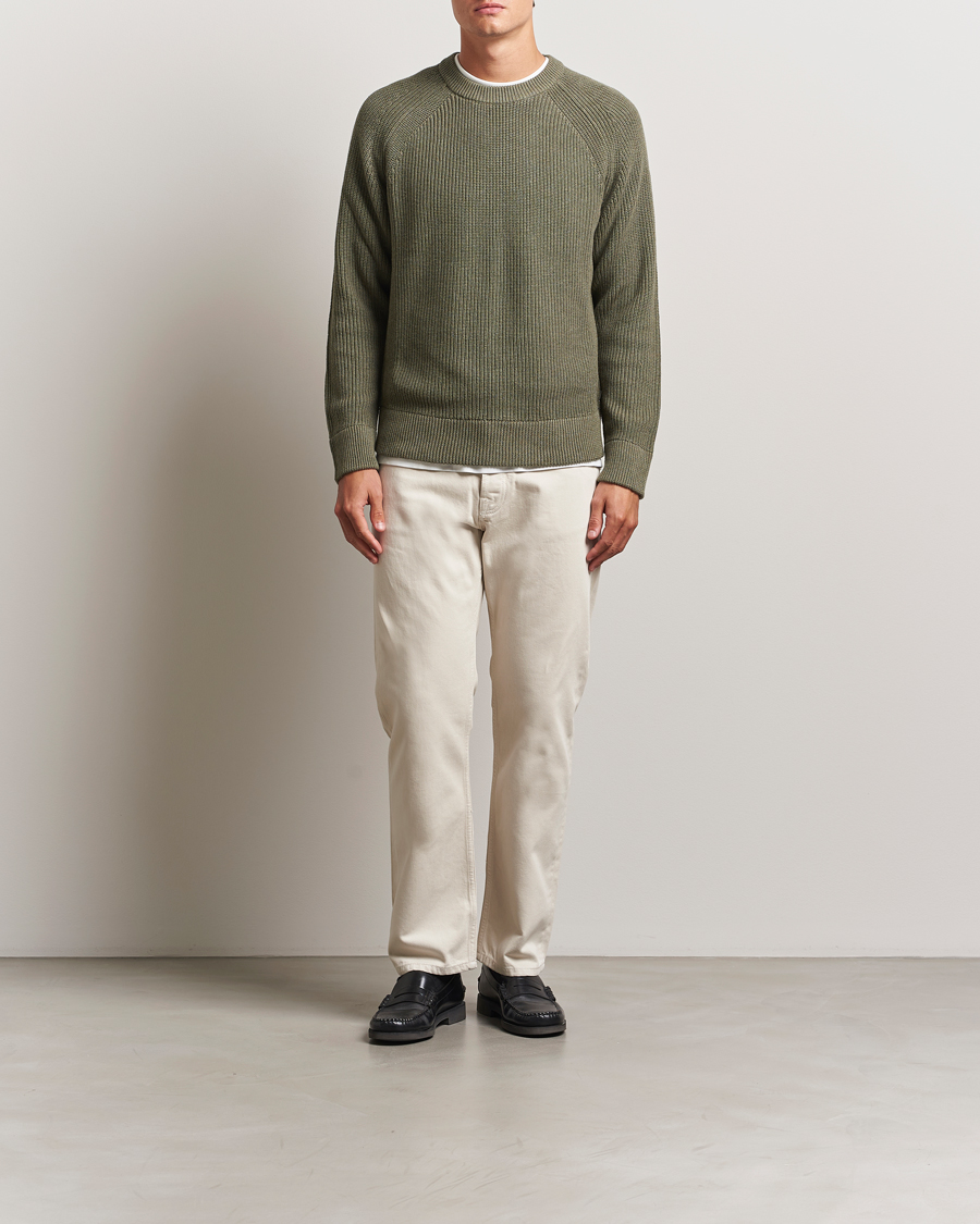 Herre | Trøjer | NN07 | Jacobo Cotton Knitted Sweater Capers Green