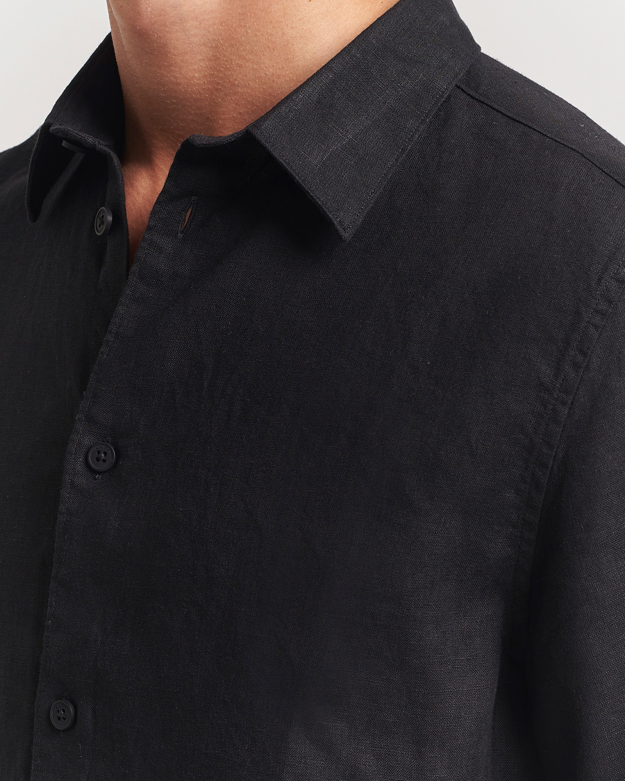 Herre | Skjorter | NN07 | Enzo Linen Short Sleeve Shirt Black