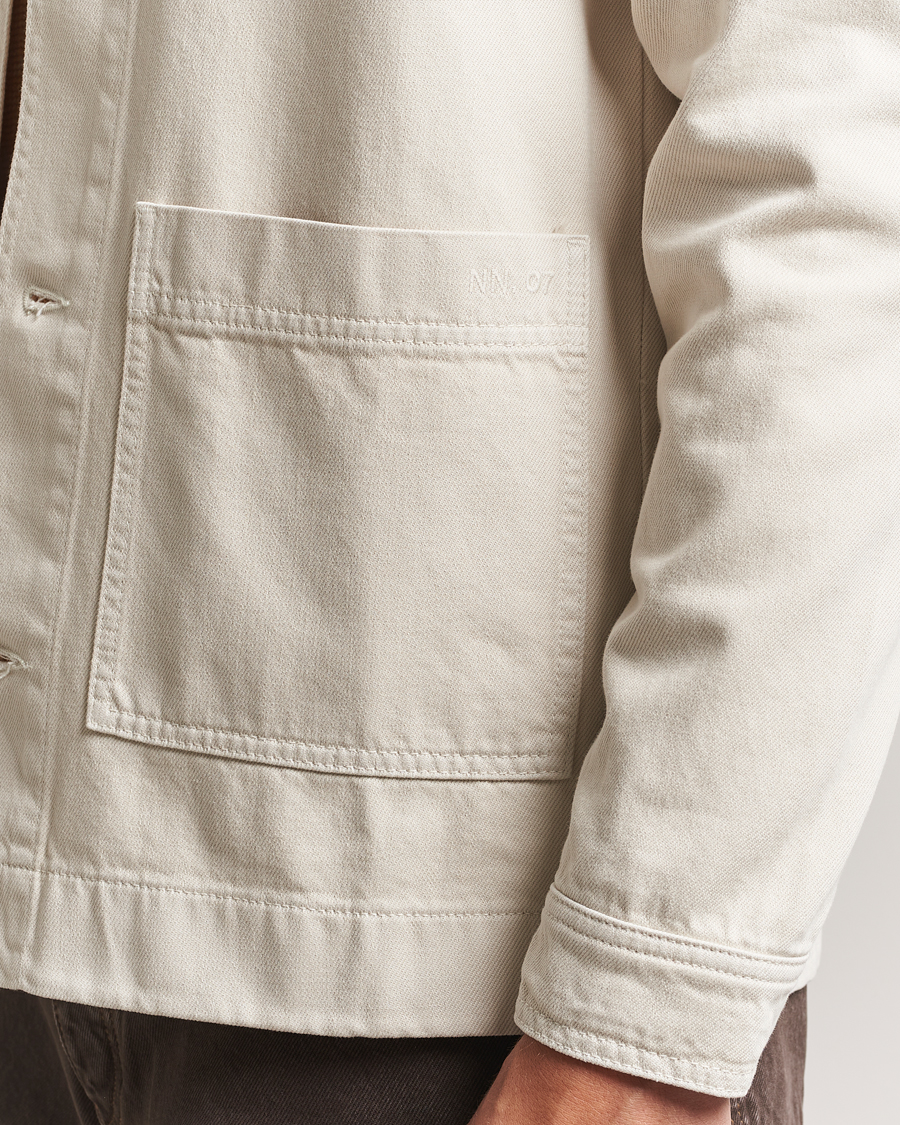 Herre | Jakker | NN07 | Ollie Denim Shirt Jacket Ivory
