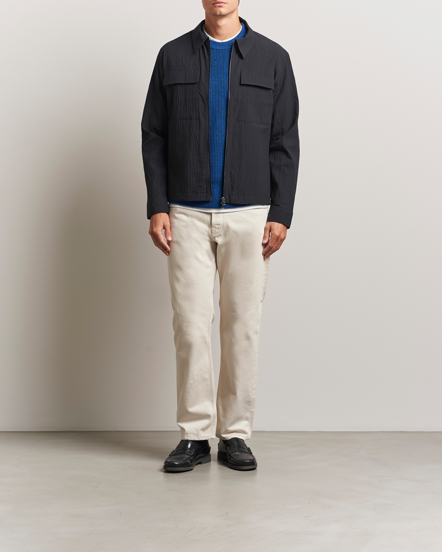 Herre | Jakker | NN07 | Alban Seersucker Shirt Jacket Black