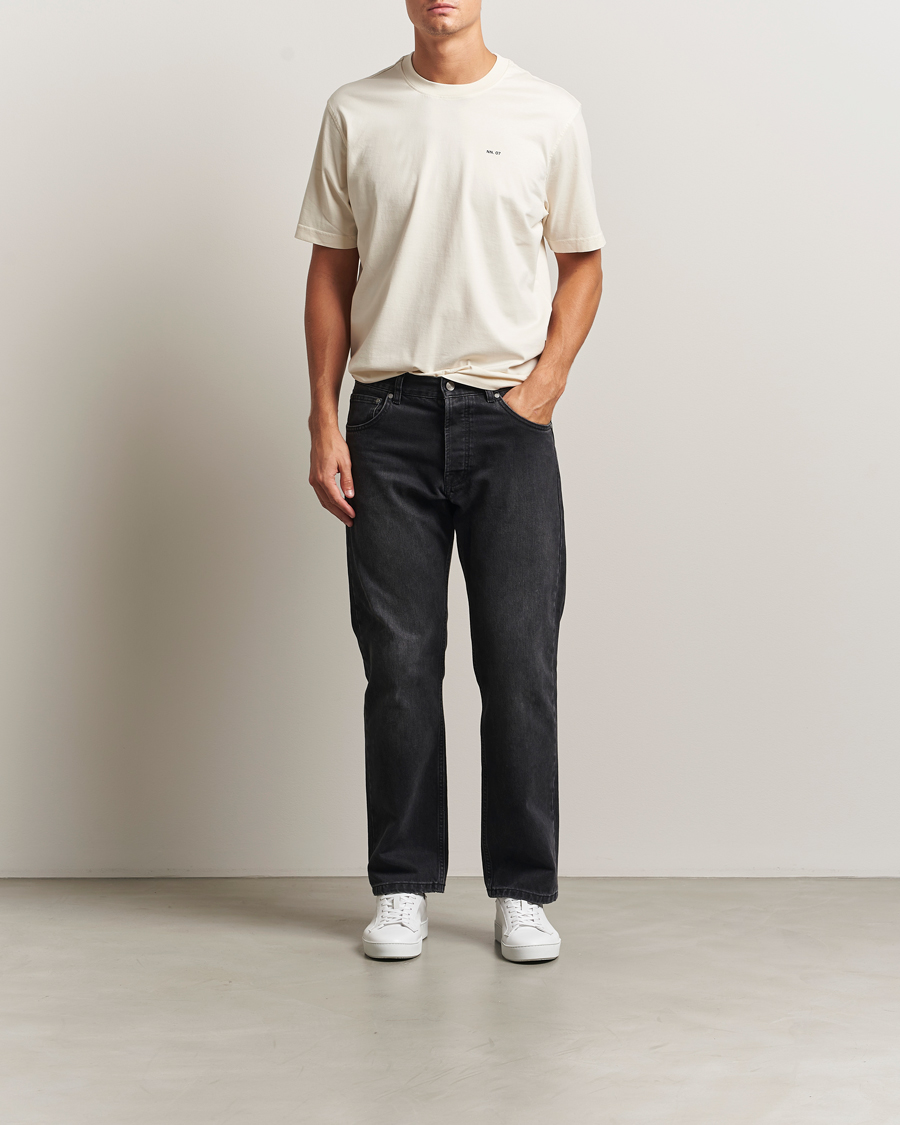 Herre | T-Shirts | NN07 | Abel Logo Crew Neck T-Shirt Ivory