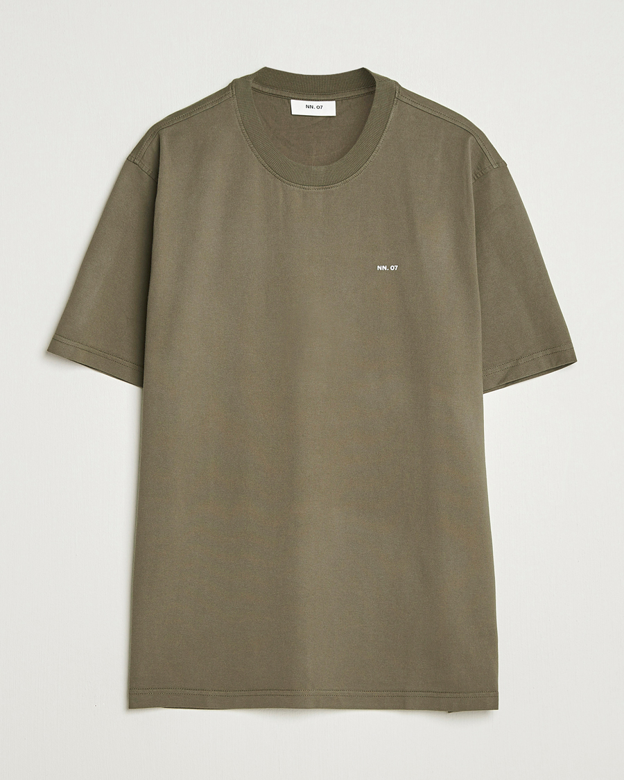 Herre | T-Shirts | NN07 | Abel Logo Crew Neck T-Shirt Capers Green