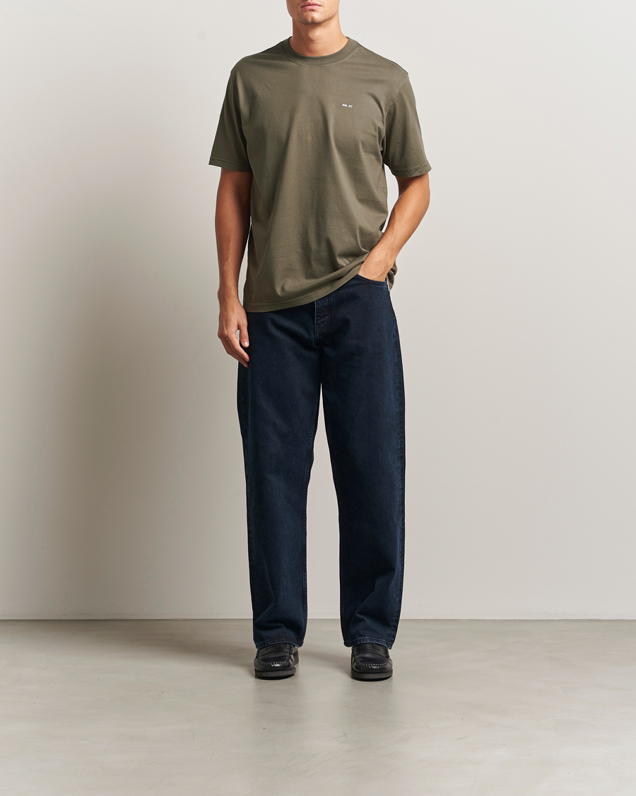 Herre | T-Shirts | NN07 | Abel Logo Crew Neck T-Shirt Capers Green