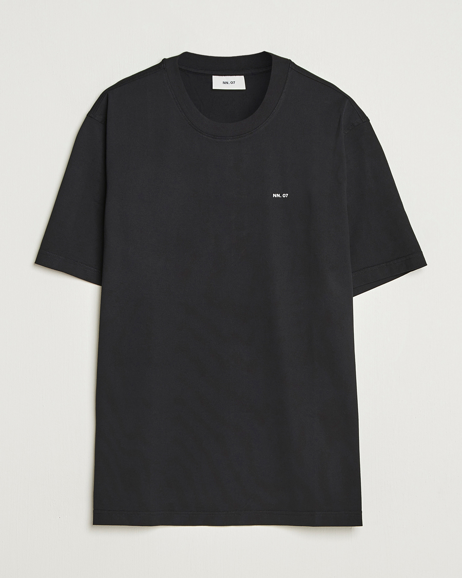 Herre | T-Shirts | NN07 | Abel Logo Crew Neck T-Shirt Black