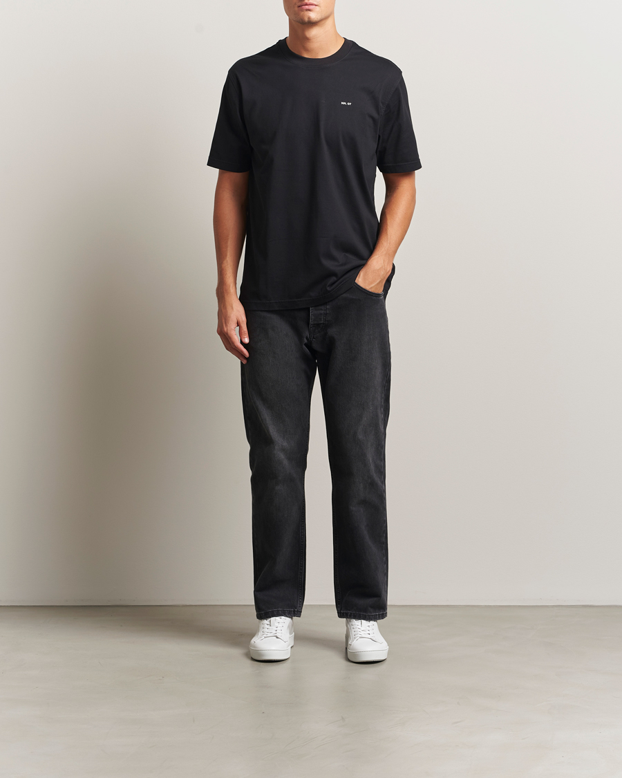 Herre | T-Shirts | NN07 | Abel Logo Crew Neck T-Shirt Black
