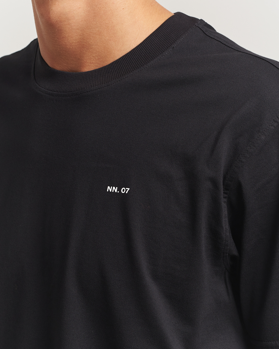 Herre | T-Shirts | NN07 | Abel Logo Crew Neck T-Shirt Black