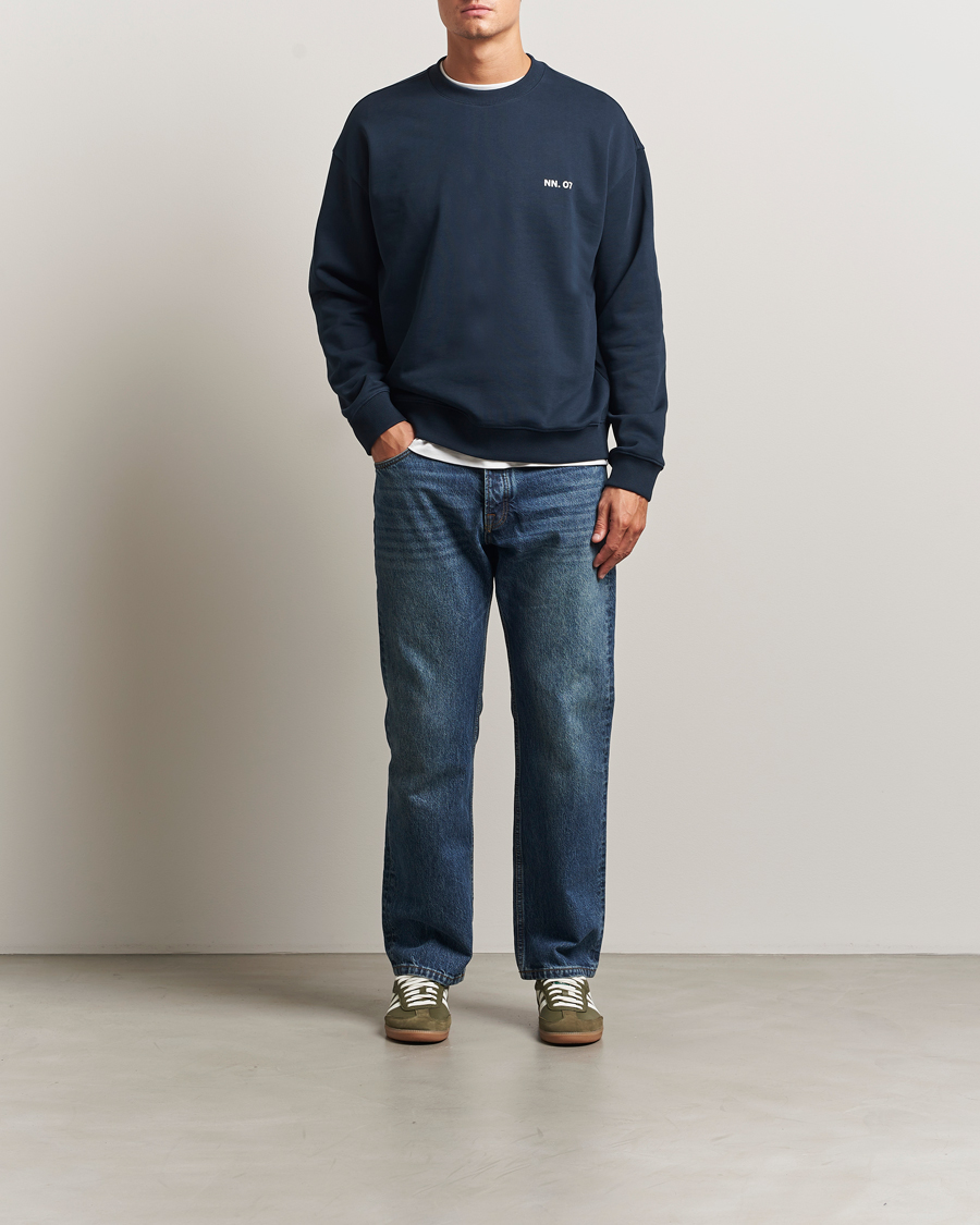 Herre | Trøjer | NN07 | Dagon Crew Neck Sweatshirt Navy