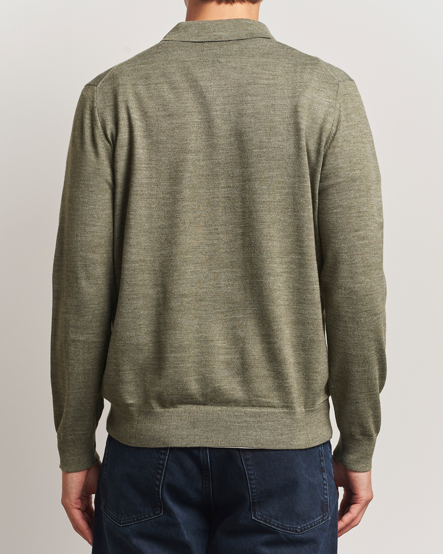 Herre | Trøjer | NN07 | Serge Wool Knitted Polo Capers Green