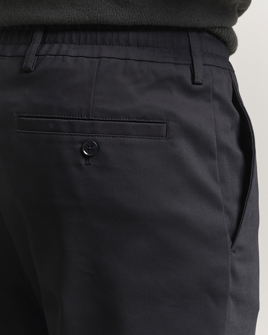Herre | Bukser | NN07 | Baker Cotton Drawstring Trousers Navy