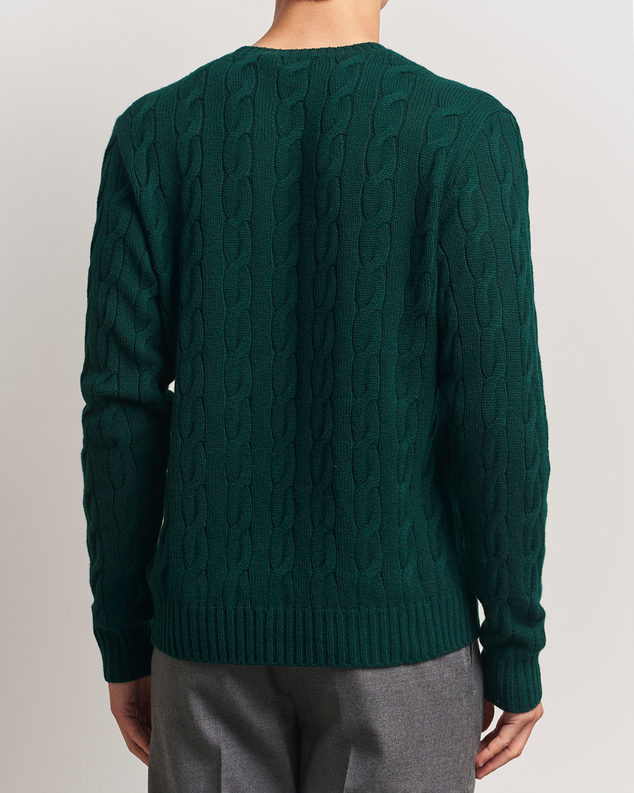 Herre | Trøjer | Ralph Lauren Purple Label | Cashmere Cable Sweater Moss Agate