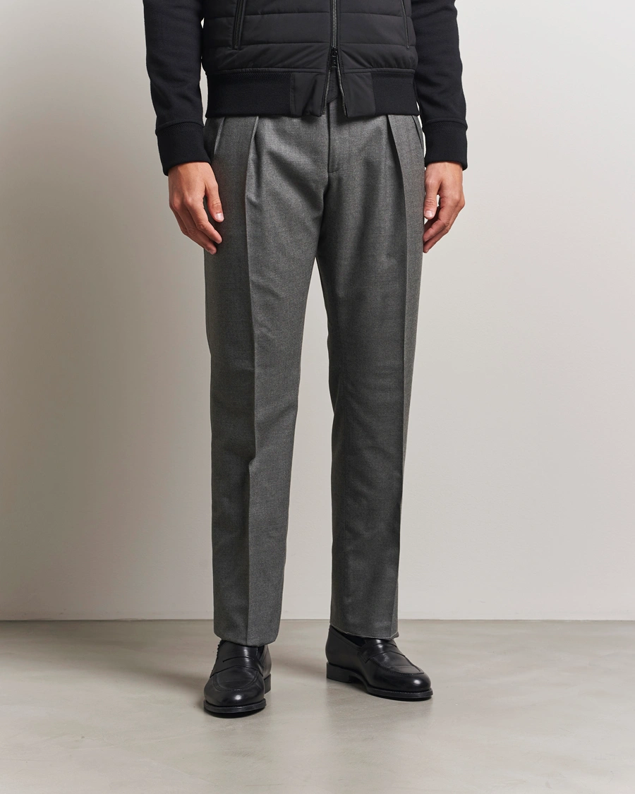Herre | Bukser | Ralph Lauren Purple Label | Worsted Flannel Trousers Light Grey