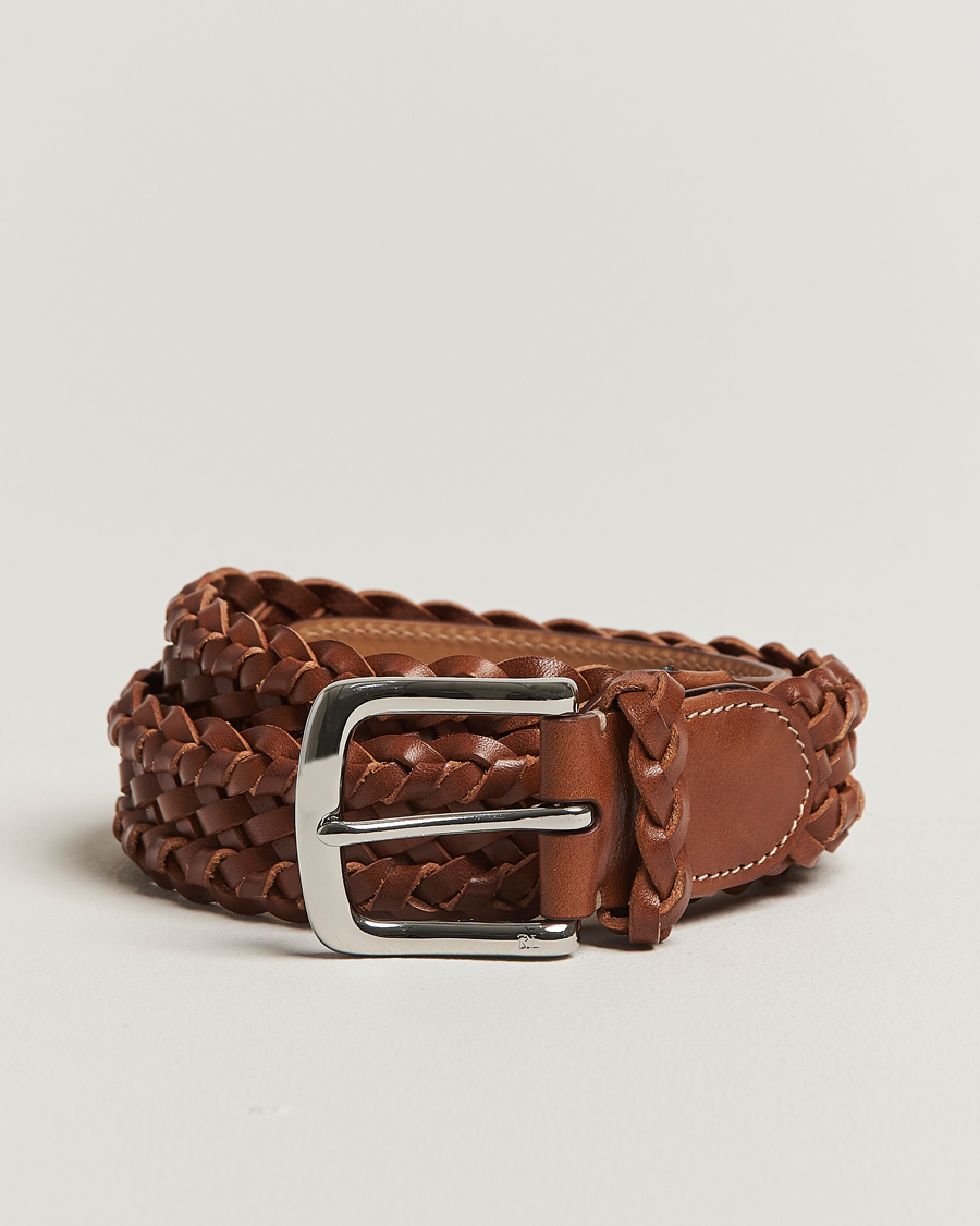 Herre | Bælter | Ralph Lauren Purple Label | Braided Belt Dark Brown