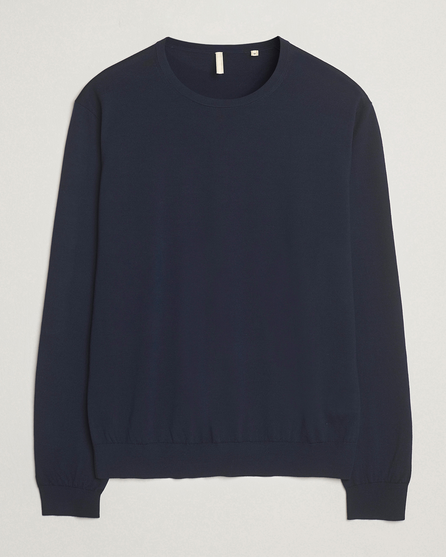 Herre | Trøjer | Sunflower | Merino Crew Neck Navy