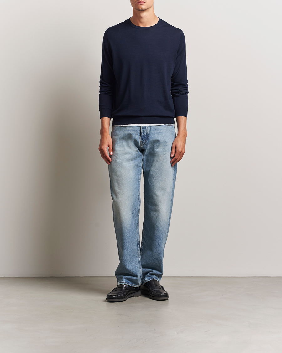 Herre | Trøjer | Sunflower | Merino Crew Neck Navy
