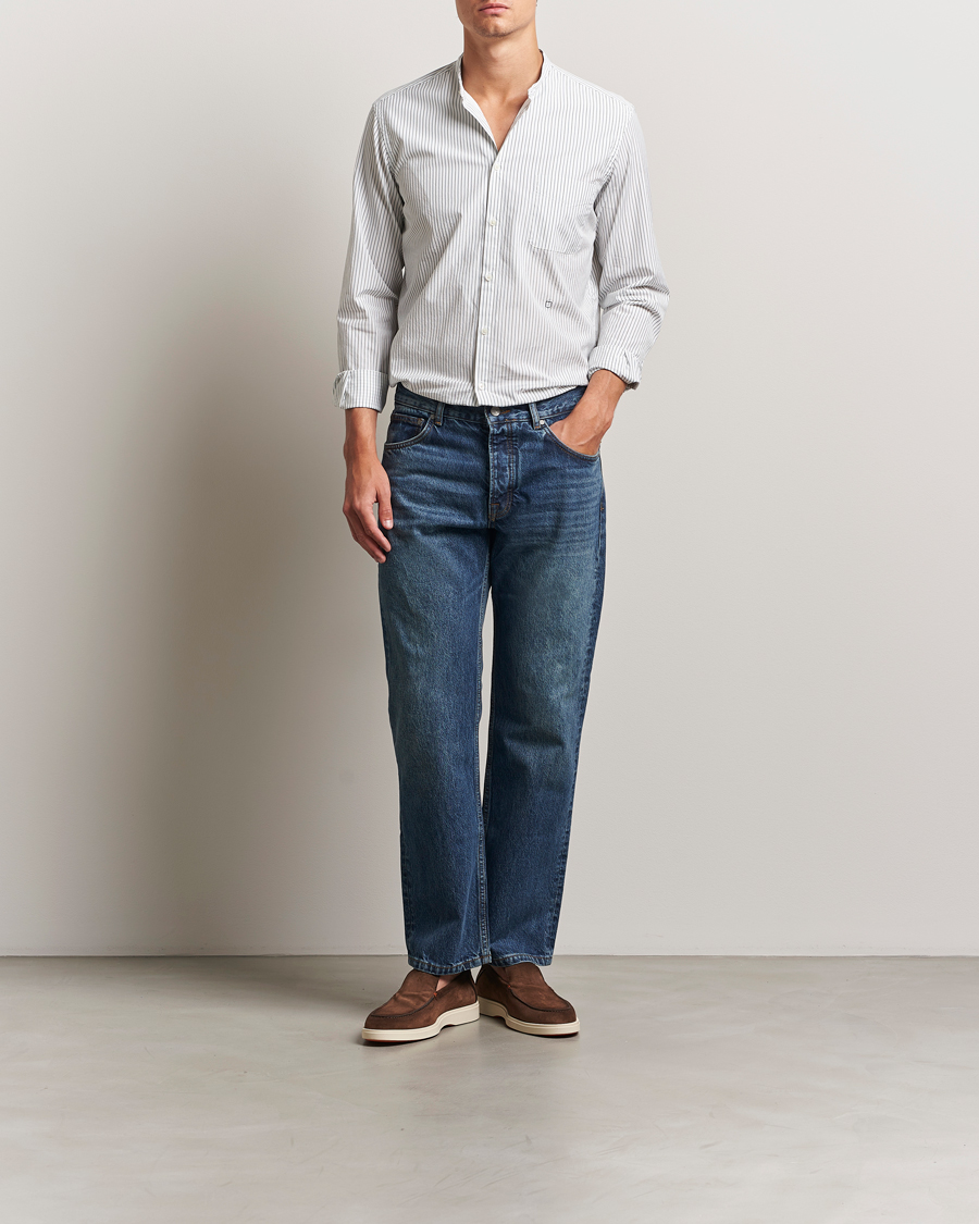 Herre | Skjorter | Massimo Alba | Noto Guru Collar Shirt White/Green
