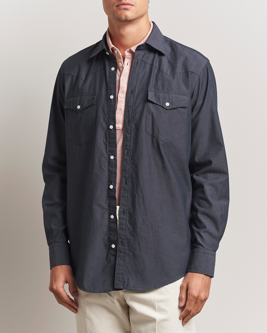Herre | Skjorter | Massimo Alba | Arizona Western Shirt Dark Blue