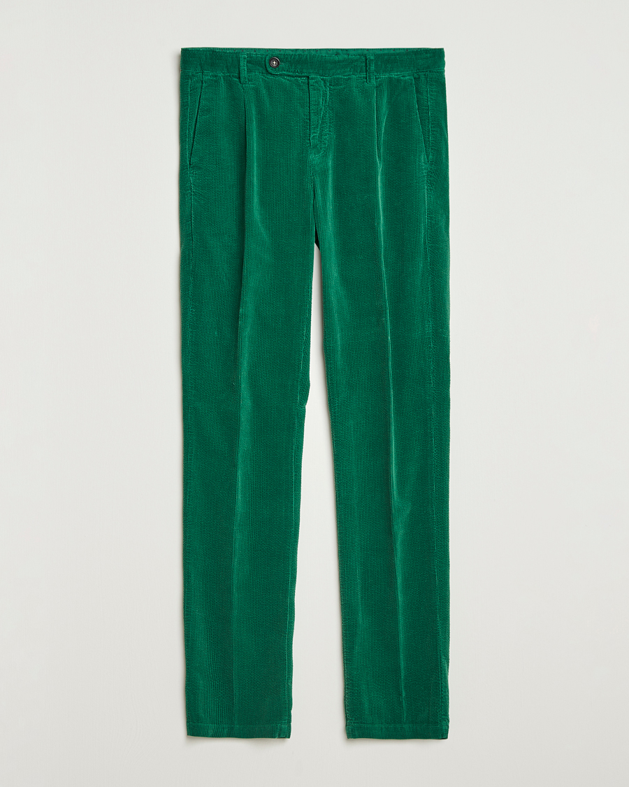 Herre | Bukser | Massimo Alba | Ionio Pleated Corduroy Pants Green