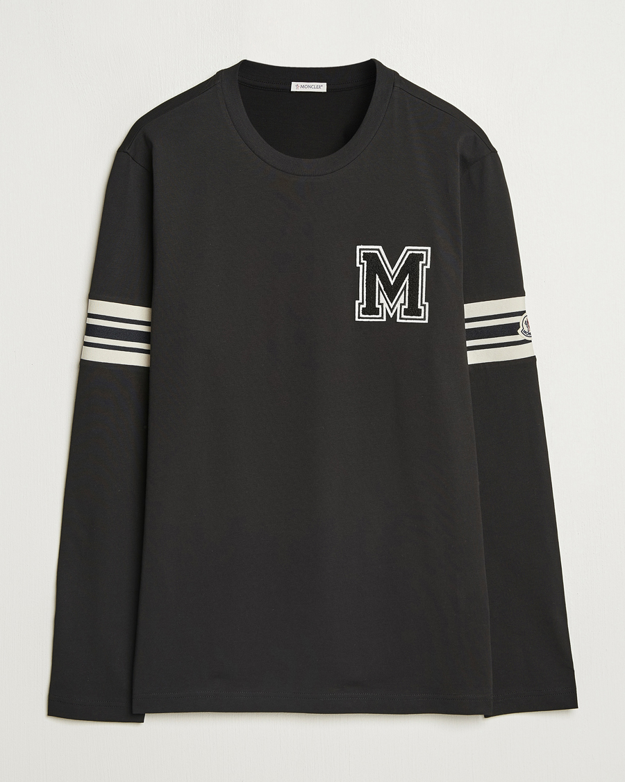 Herre | T-Shirts | Moncler | Archive Logo Long Sleeve T-Shirt Black