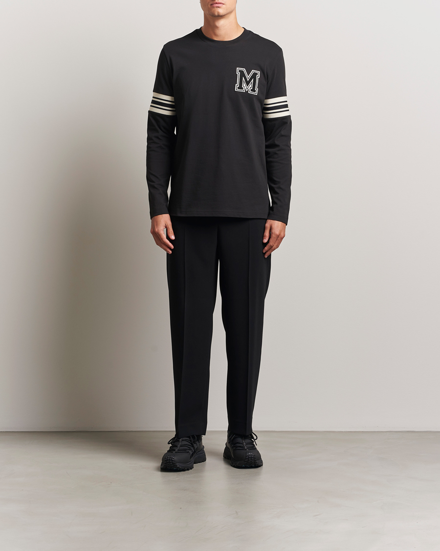 Herre | T-Shirts | Moncler | Archive Logo Long Sleeve T-Shirt Black