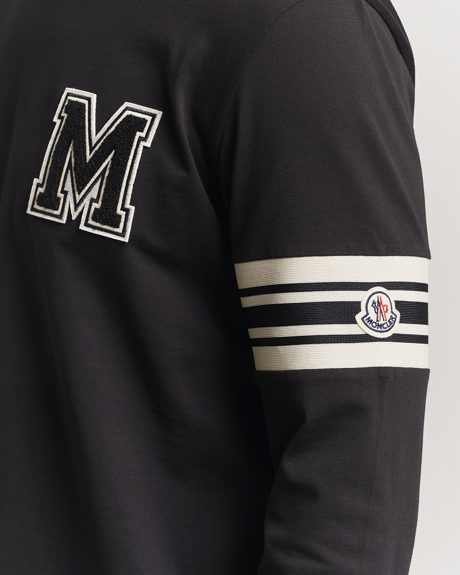 Herre | T-Shirts | Moncler | Archive Logo Long Sleeve T-Shirt Black