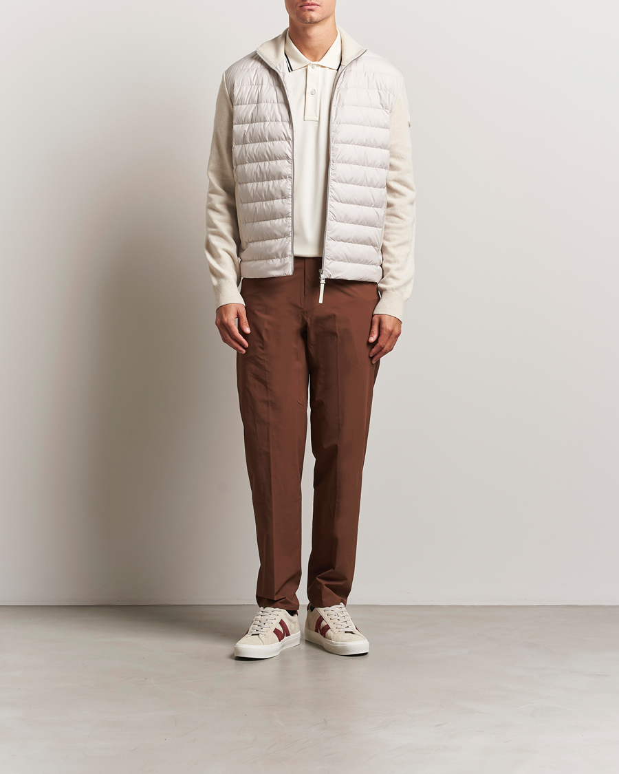 Herre | Trøjer | Moncler | Full Zip Padded Cardigan Off White
