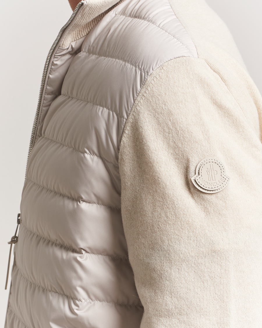 Herre | Trøjer | Moncler | Full Zip Padded Cardigan Off White