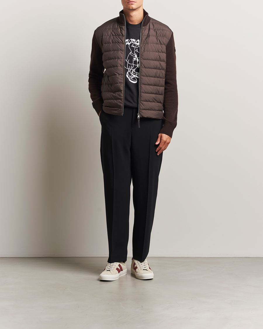 Herre | Trøjer | Moncler | Full Zip Padded Cardigan Brown