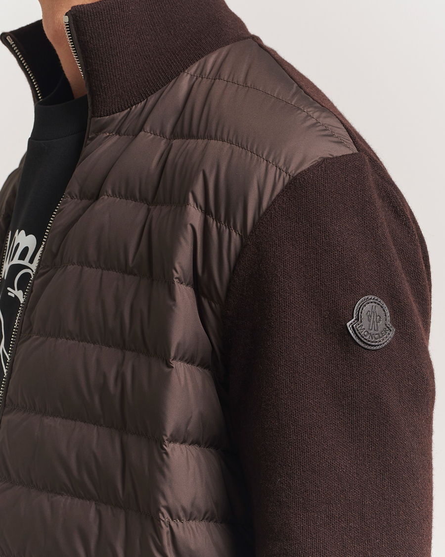 Herre | Trøjer | Moncler | Full Zip Padded Cardigan Brown