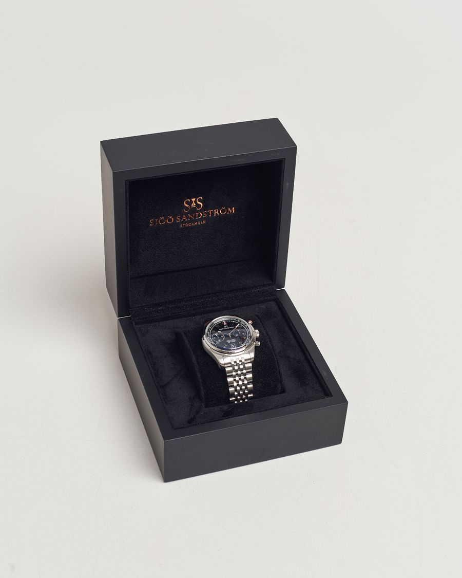 Herre | Sjöö Sandström Royal Steel Chronograph 40mm Black Dial | Sjöö Sandström | Royal Steel Chronograph 40mm Black Dial