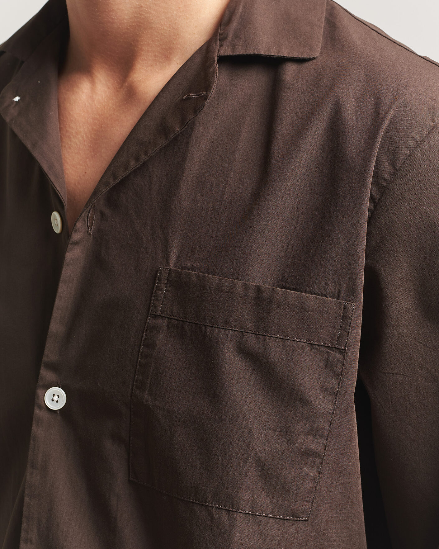 Herre | Pyjamas & Morgenkåber | Tekla | Poplin Pyjama Shirt Coffee