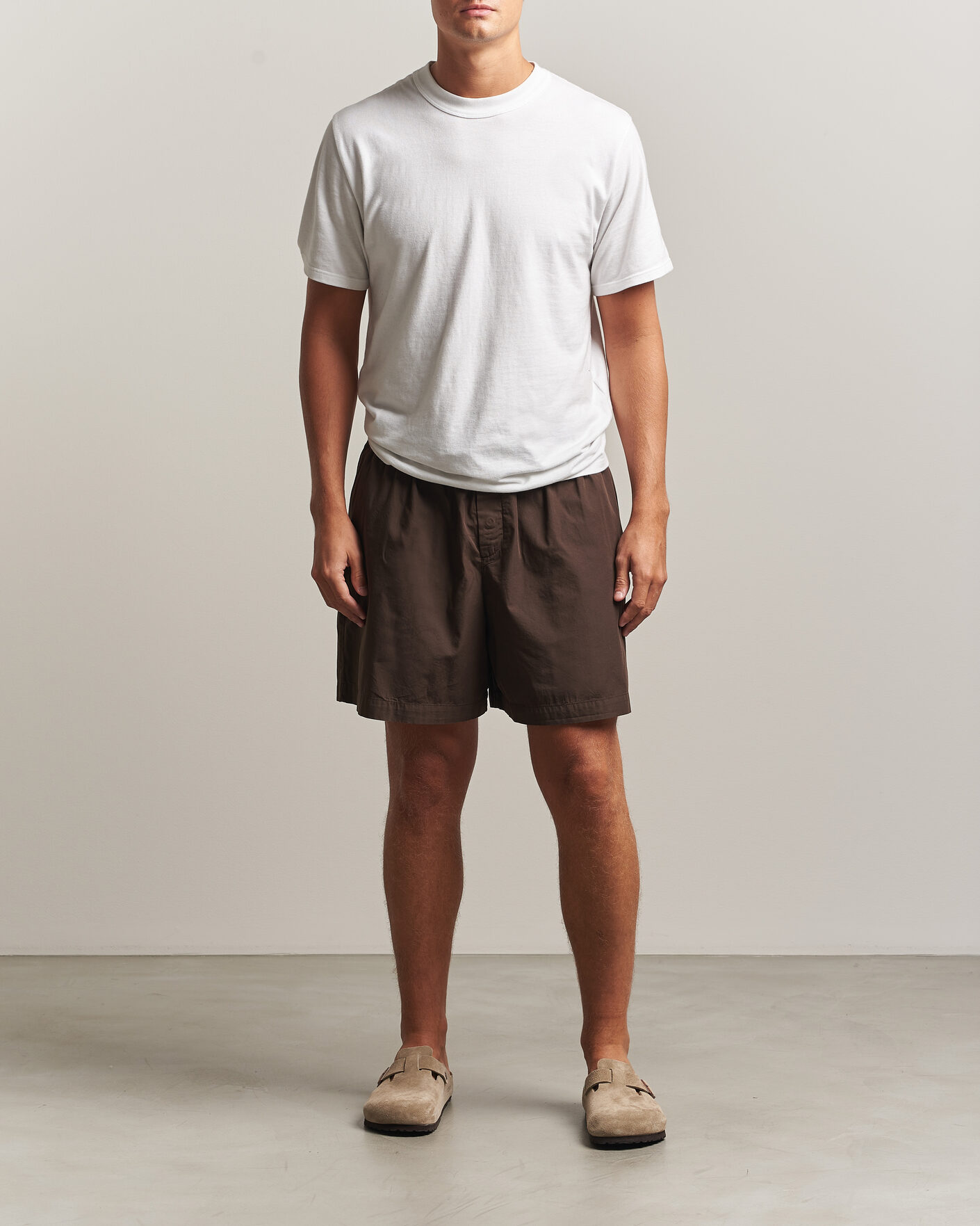 Herre | Pyjamas & Morgenkåber | Tekla | Poplin Pyjama Shorts Coffee